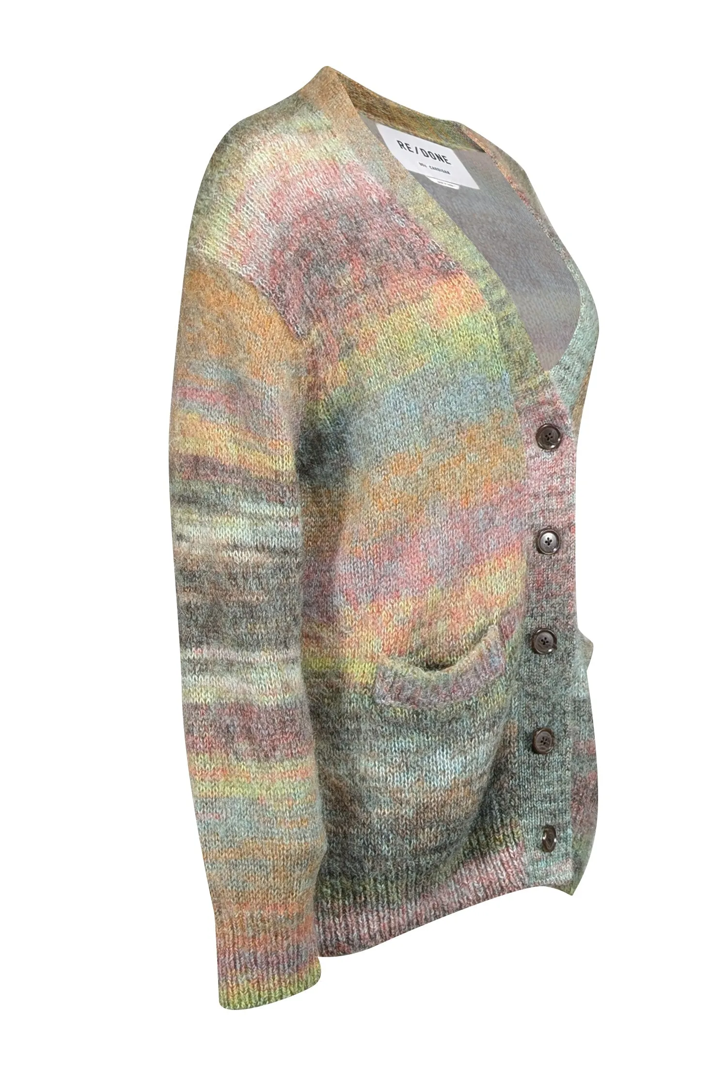 RE/DONE - Green & Multicolor Mohair Blend Cardigan Sz S