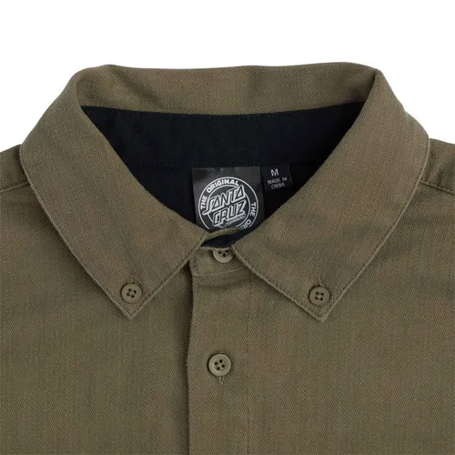 Santa Cruz Skateboards Longsleeve Shirt Bowman Work Top OD Green