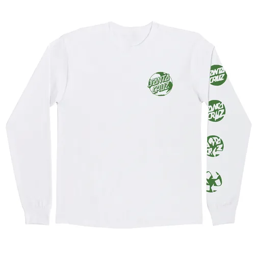 Santa Cruz Skateboards Longsleeve Shirt Planet Dot Eco White