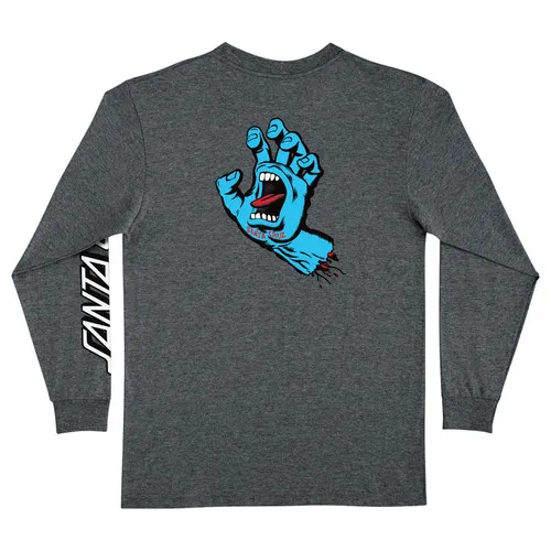 Santa Cruz Skateboards Longsleeve Shirt Screaming Hand Dark Heather