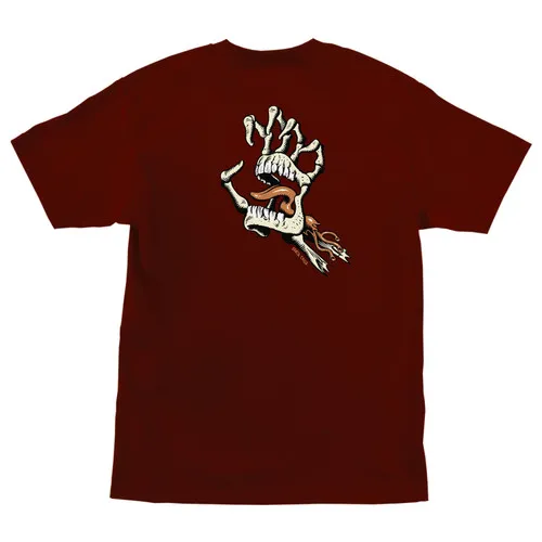 Santa Cruz Skateboards Shirt Bone Hand Cruz Burgundy