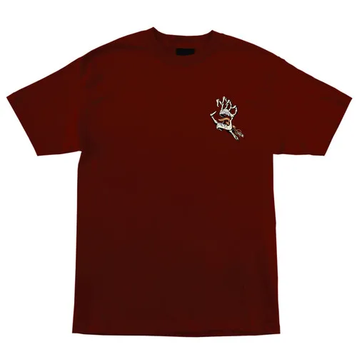 Santa Cruz Skateboards Shirt Bone Hand Cruz Burgundy