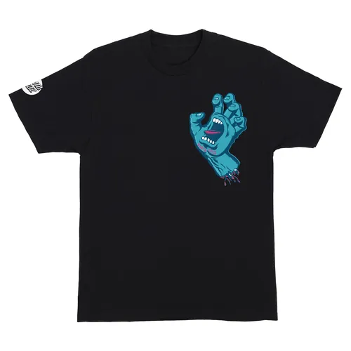 Santa Cruz Skateboards Shirt Rigid Screaming Hand Front Pigment Black