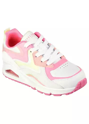 Skechers Girls White Uno Gen1 Colour Surge Trainers | Grattan