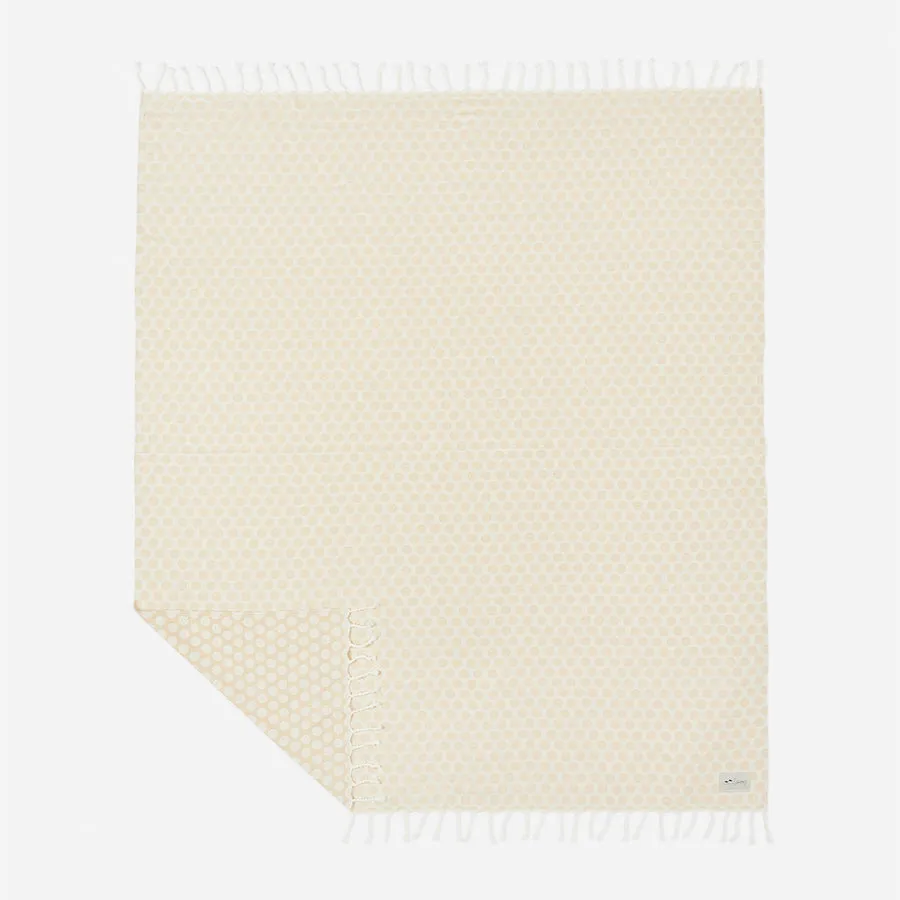 Slowtide Sad Happy Throw Blanket-Cream