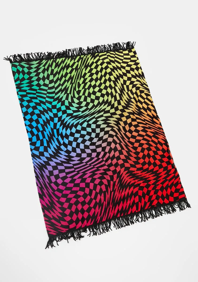 Surreal Life Checkered Throw Blanket-