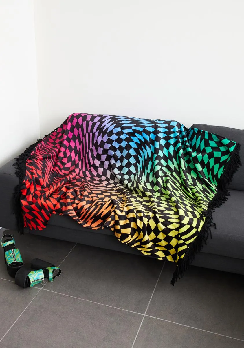 Surreal Life Checkered Throw Blanket-