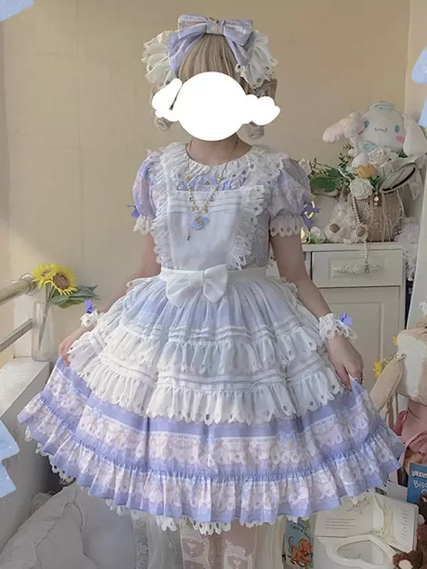 Sweet Lolita Dress Polyester Short Sleeves Sweet Dress Lolita Dress