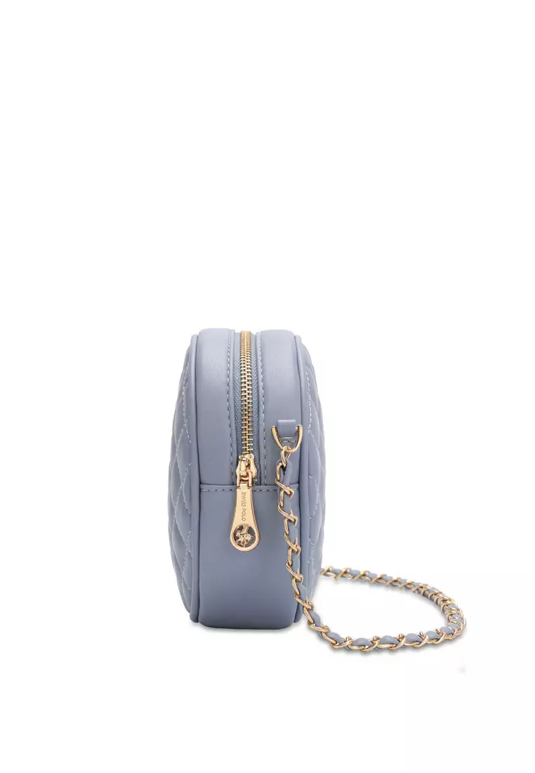 Swiss Polo Women's Casual Chain Sling Bag / Crossbody Bag - Blue