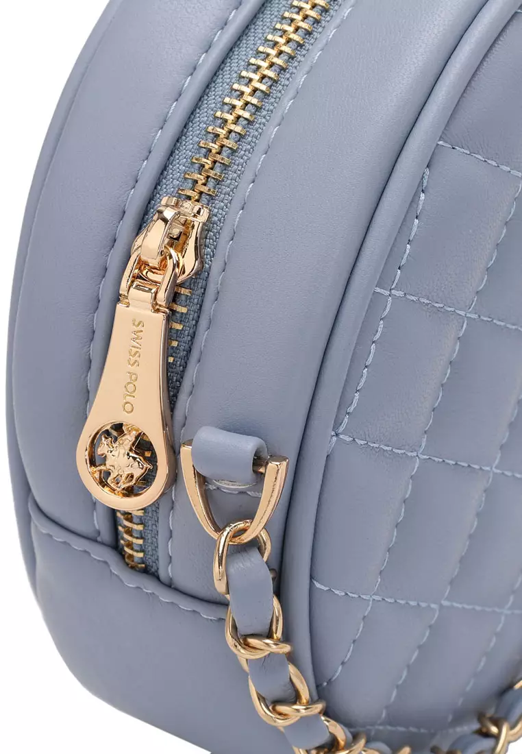 Swiss Polo Women's Casual Chain Sling Bag / Crossbody Bag - Blue