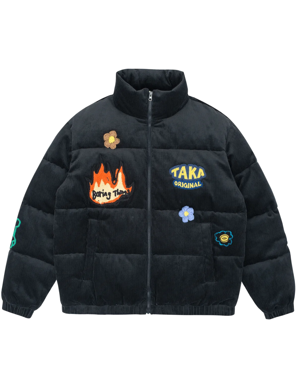 TAKA Original corduroy puffer jacket black