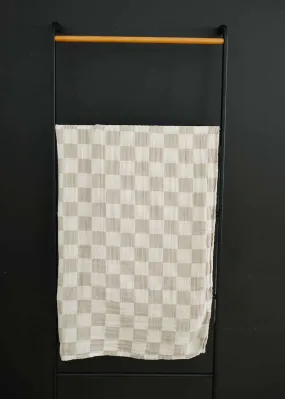 Taupe Checkered Muslin Swaddle Blanket