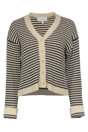 The Great - Brown & Cream Striped Cardigan Sz 2