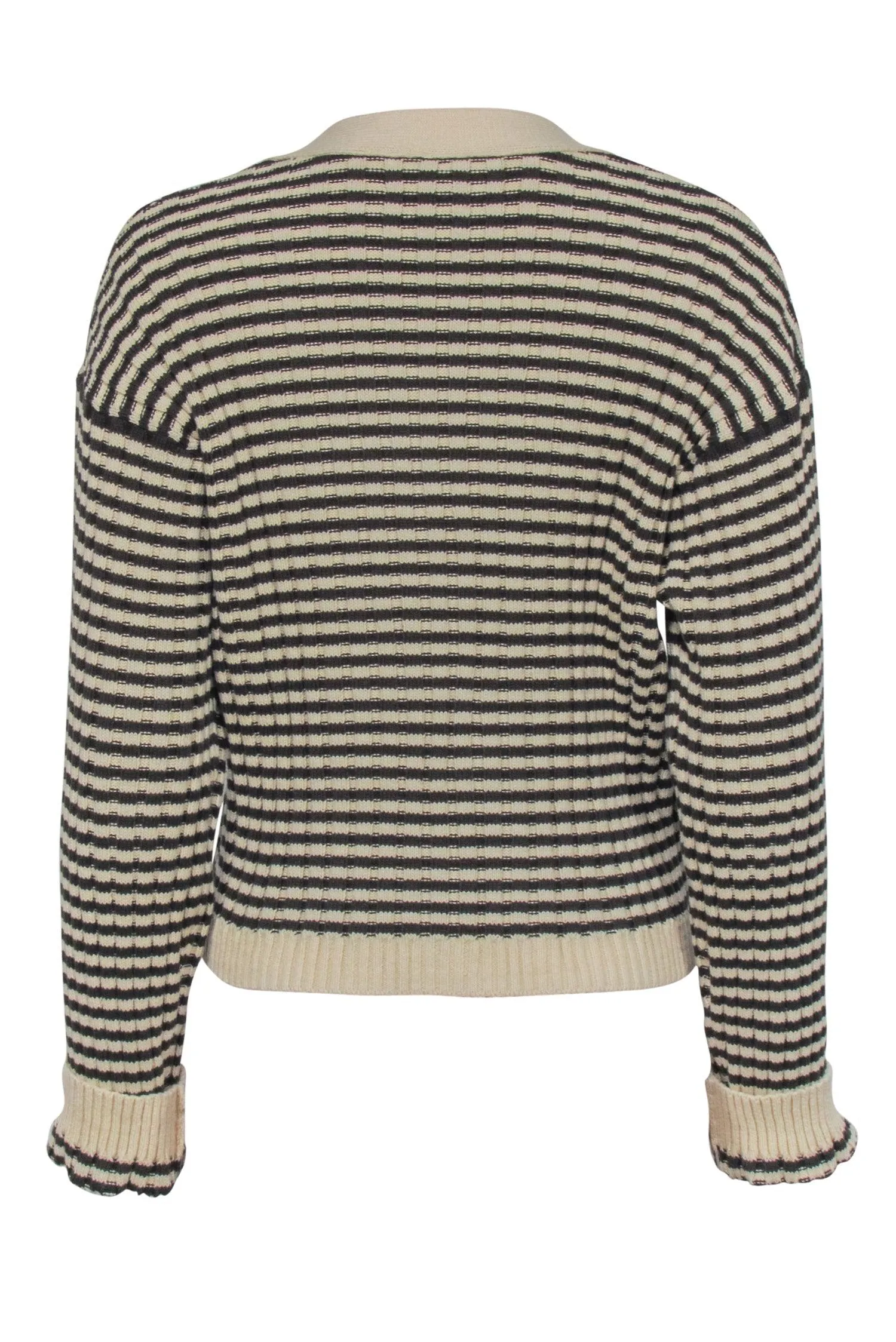 The Great - Brown & Cream Striped Cardigan Sz 2