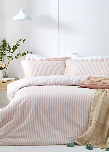 The Linen Yard Hebden 100% Cotton Duvet Cover Set - Blush | Kaleidoscope