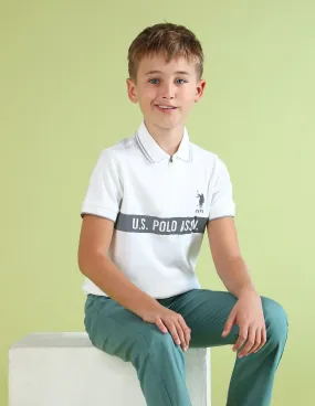 U.S. Polo Assn. Kids Boys Brand Printed Regular Fit Polo Shirt