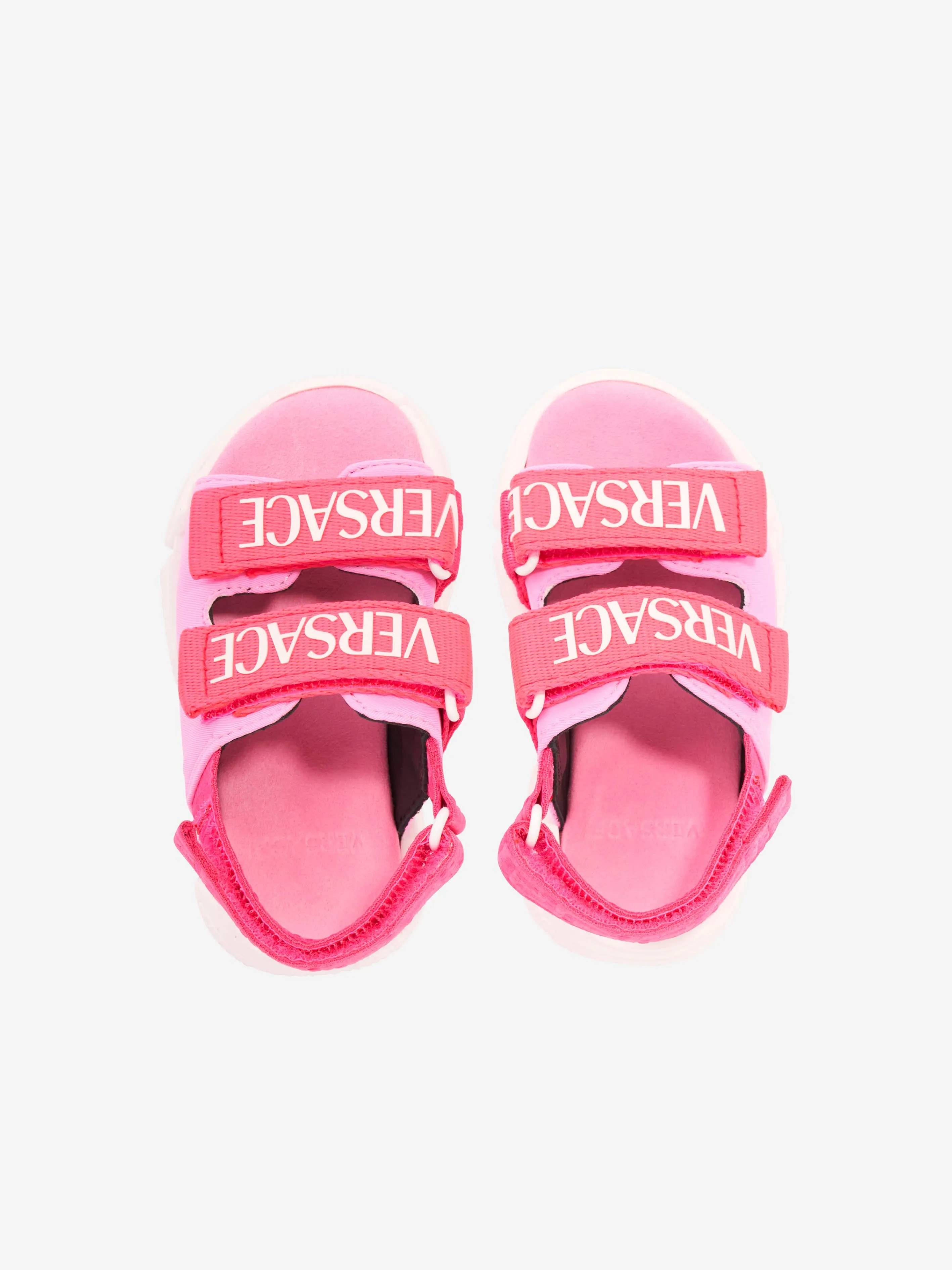 Versace Girls Logo Strap Sandals in Pink