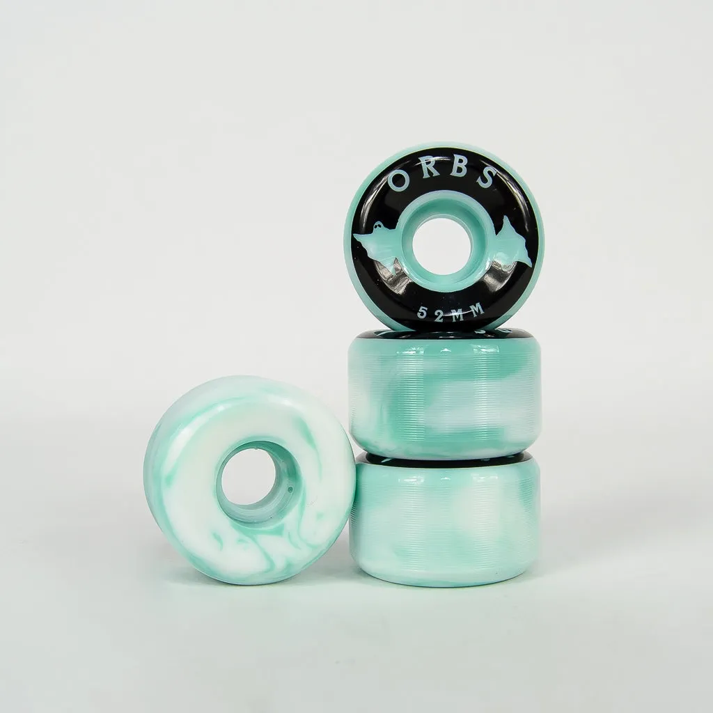 Welcome Skateboards - 52mm (99a) Orbs Specter Swirls Wheels - Teal / White