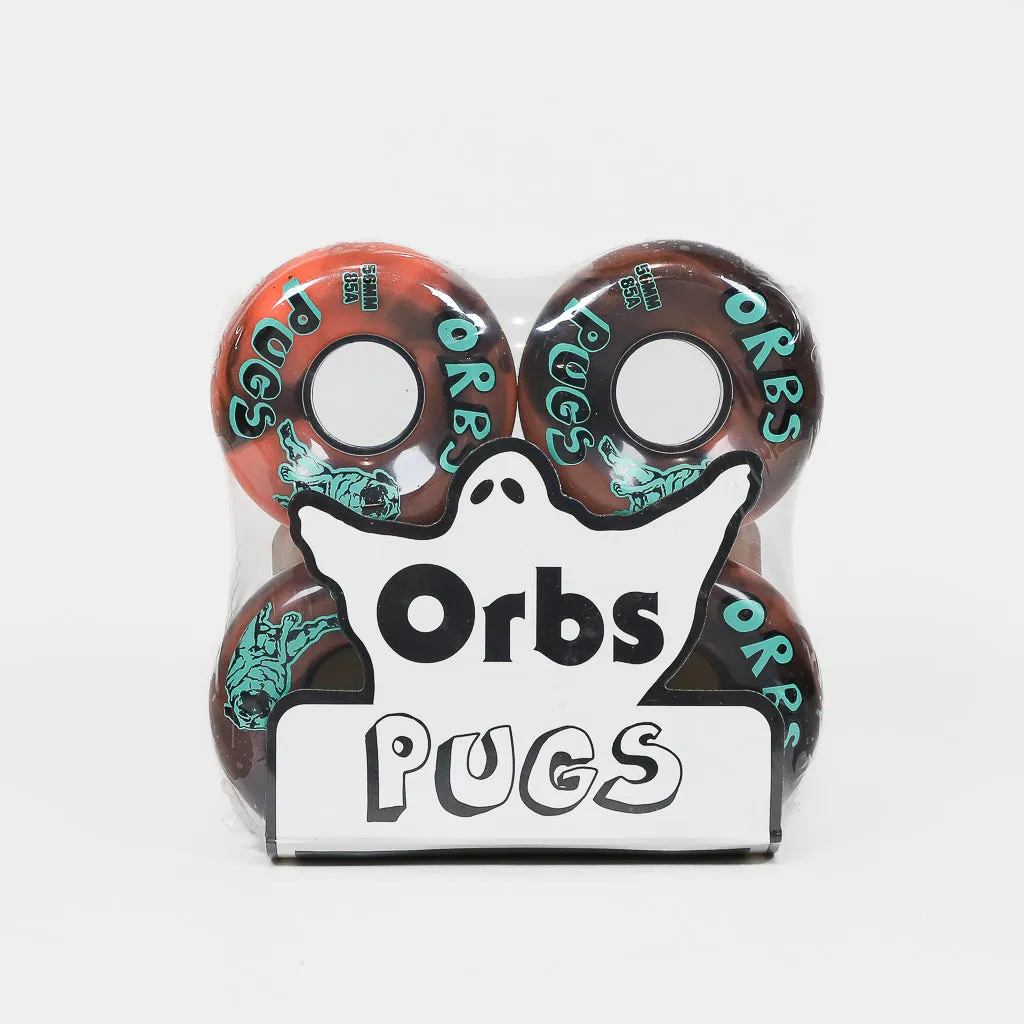 Welcome Skateboards - 56mm (85A) Orbs Pug Skateboard Wheels - Black / Coral