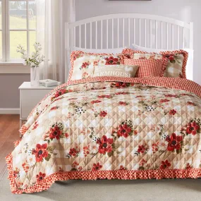 Wheatly Ruffled Gingham Quilt And Pillow Sham Set