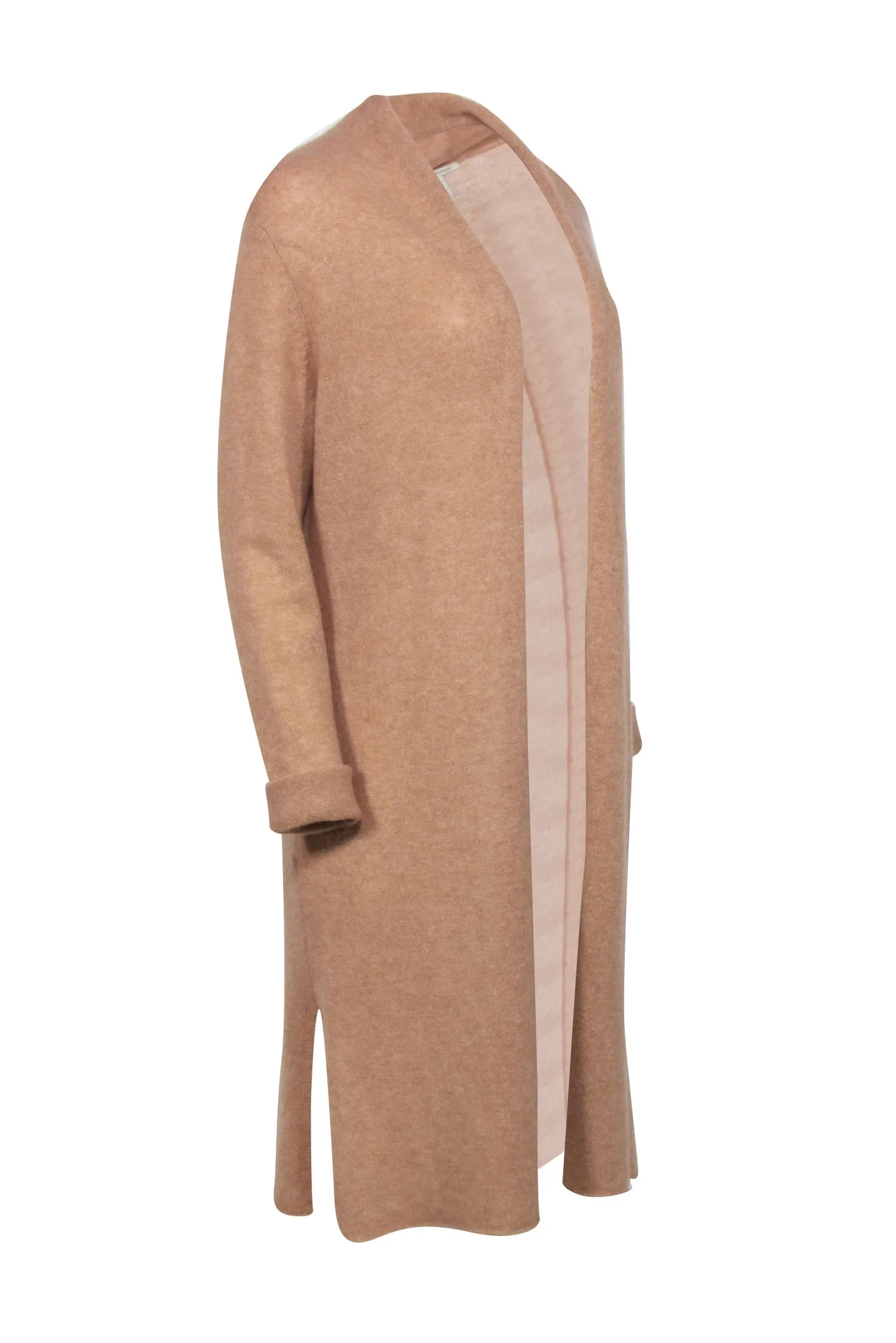 White & Warren - Tan Cashmere Long Cardigan Sz L