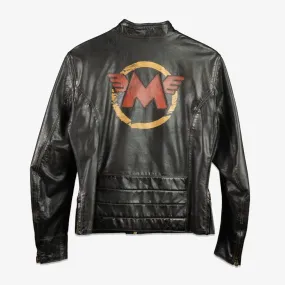 WINGED PATCH MOTO LEATHER JACKET