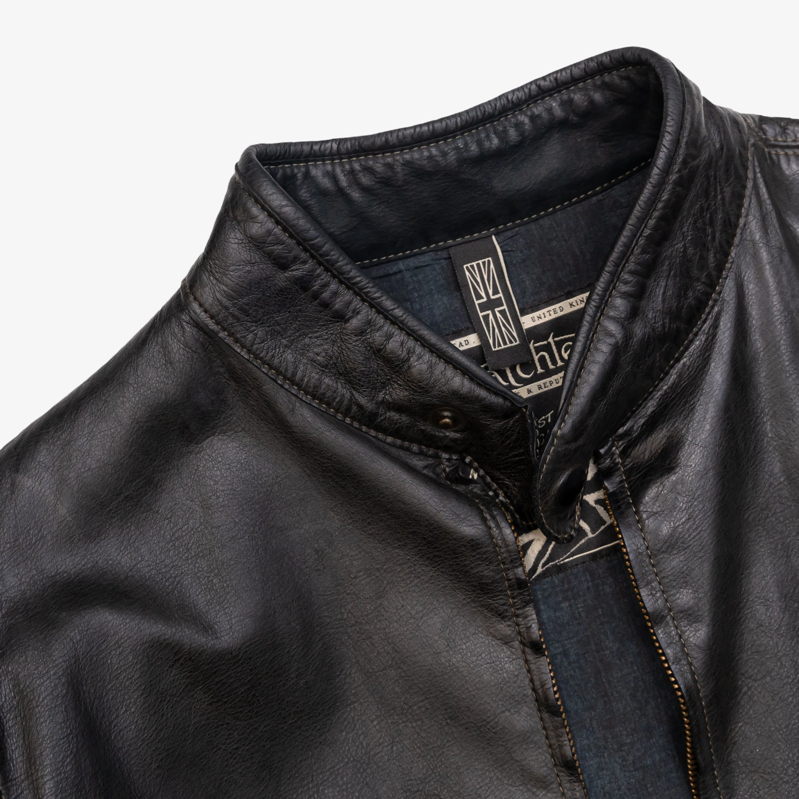 WINGED PATCH MOTO LEATHER JACKET