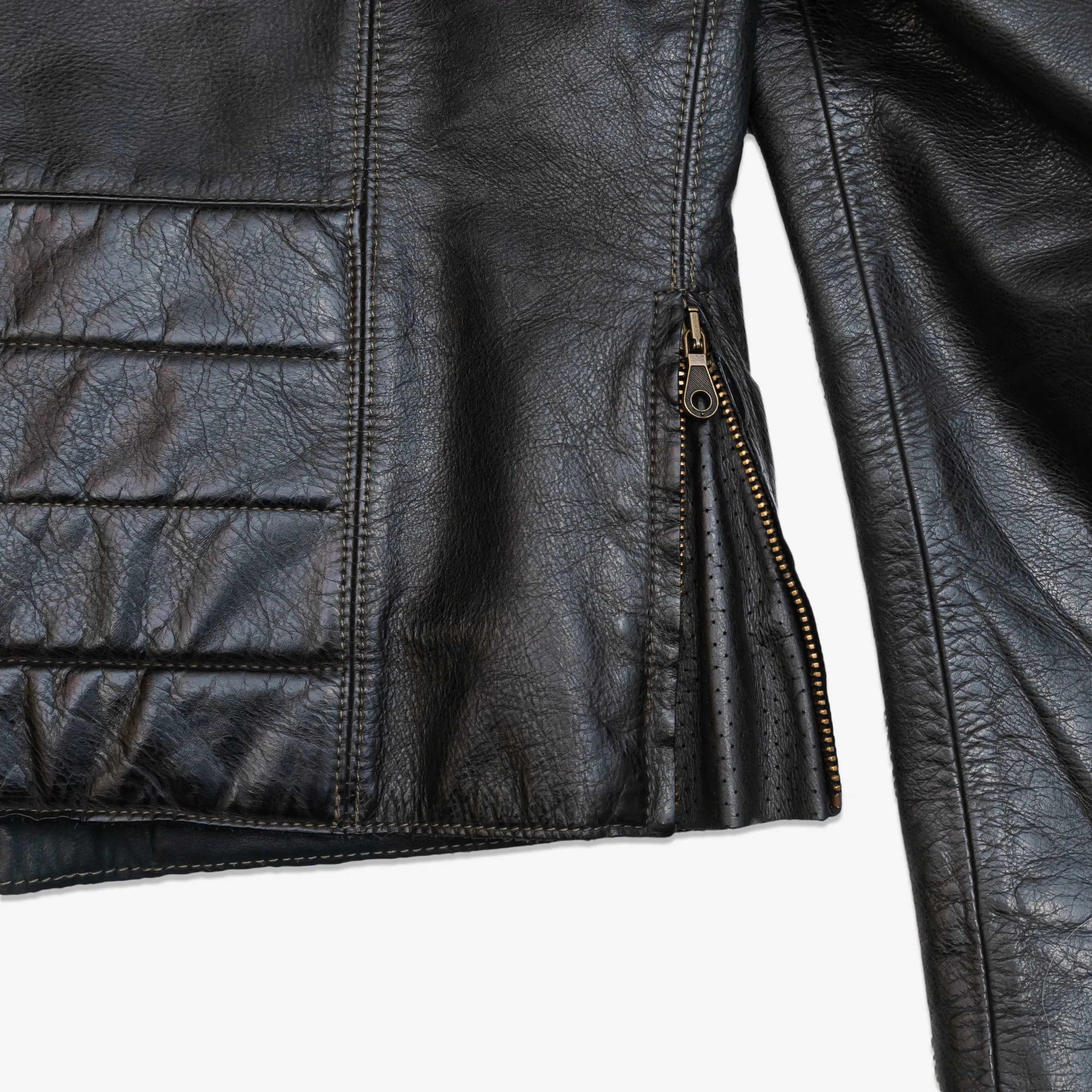 WINGED PATCH MOTO LEATHER JACKET