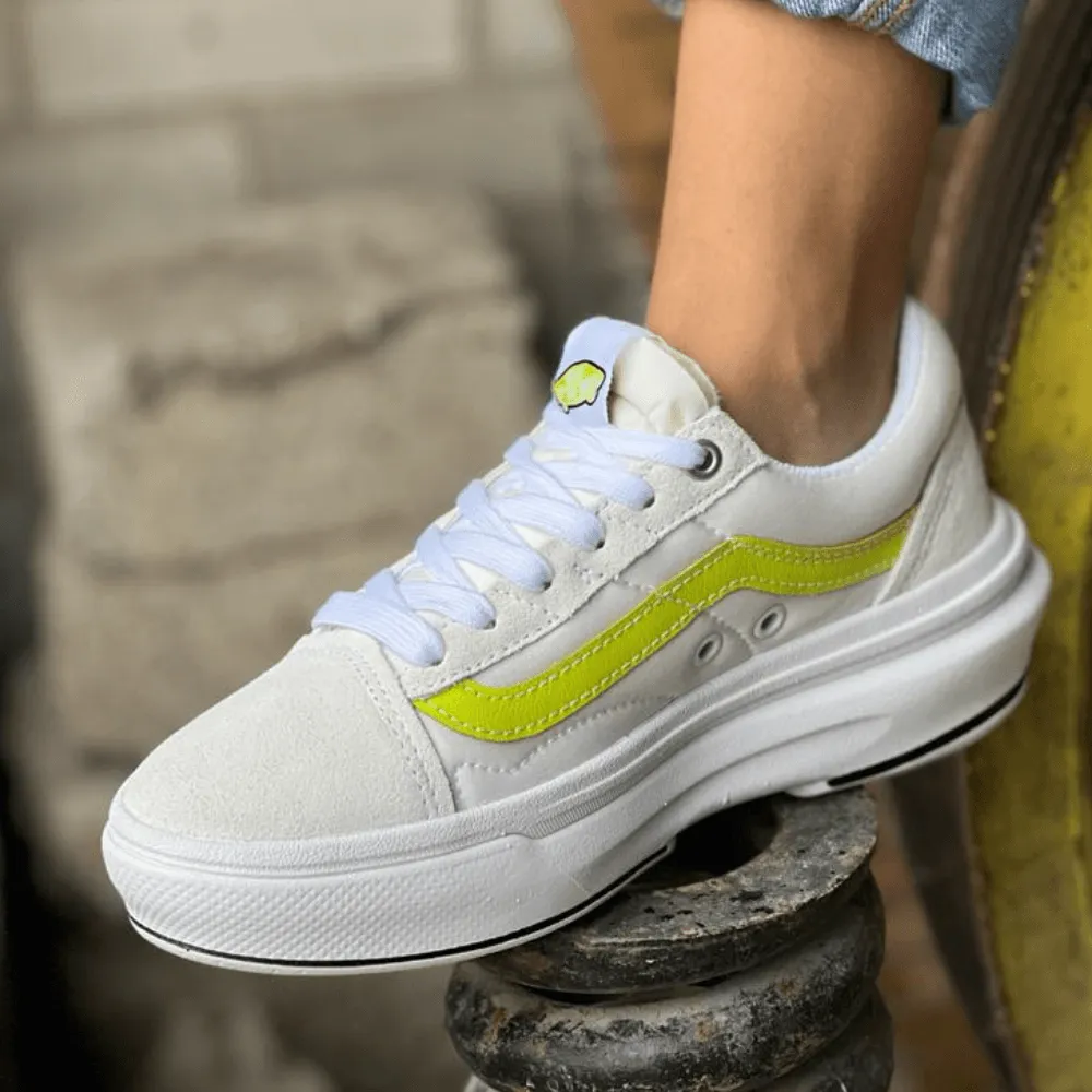 Womens Vans Old Skool Overt CC Trainers in White and Yellow