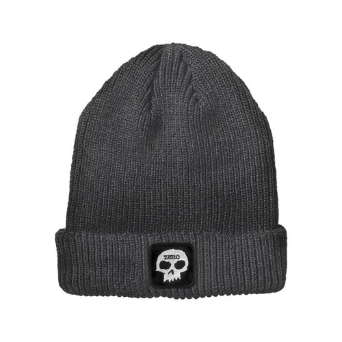 Zero Skateboards Beanie Single Skull Patch Charcoal